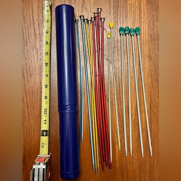 Bundle of Various Knitting Needles with Storage Container - Picture 2 of 5